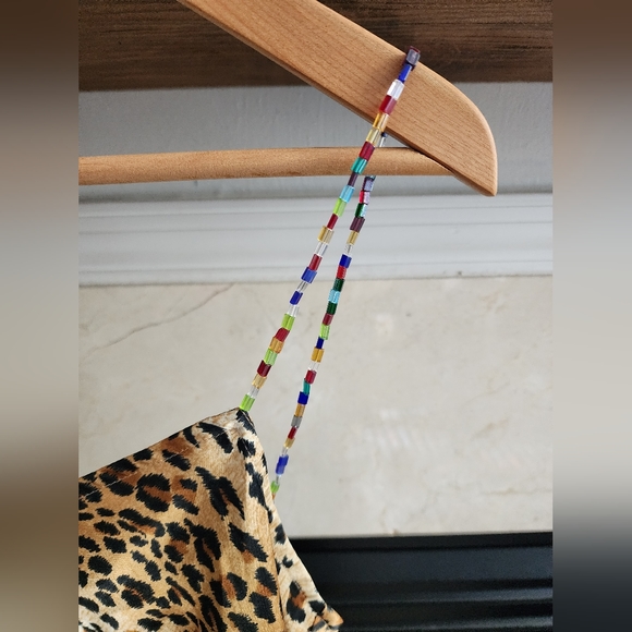 Vintage ABS Allen Schwartz Asymmetric Leopard Print Dress - Picture 8 of 8